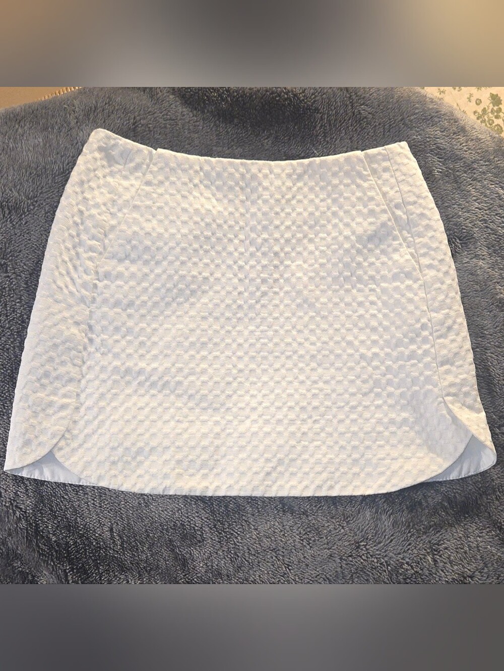 Topshop White Textured Mini Skirt